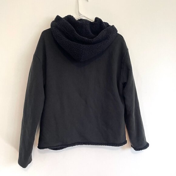 VS PINK VICTORIA'S SECRET Reversible Sherpa Lined Full Zip Hoodie Sweatshirt M - Picture 8 of 16
